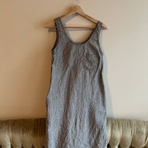 Not Perfect Linen Sicily Dress in Natural Grey Striped